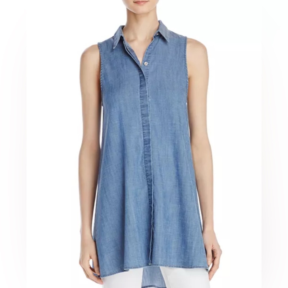 Alice + Olivia Anisa Sleeveless Chambray Tunic Top✨